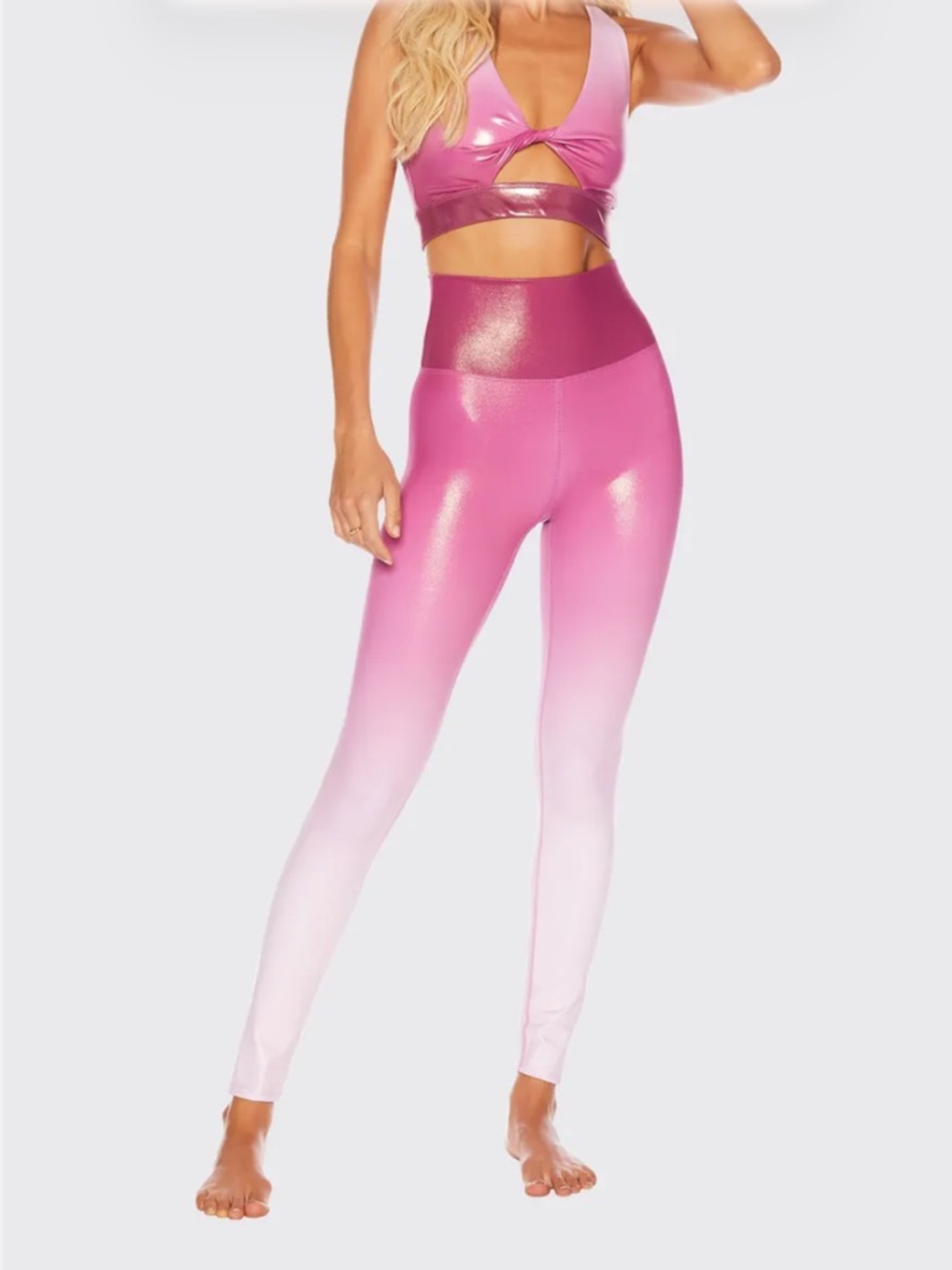 Beach Riot Ombre Piper Leggings and Twist Bra in Baton Rouge Workout Set